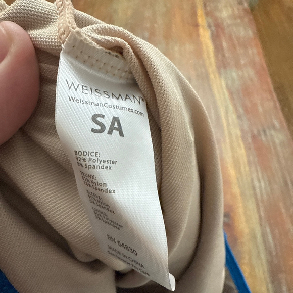 Weissman Girls Blue Sequin Fringe Dance Costume Adult Small - Picture 6 of 7